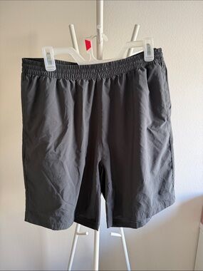 adidas Men's Gray Elastic Waist Athletic Shorts